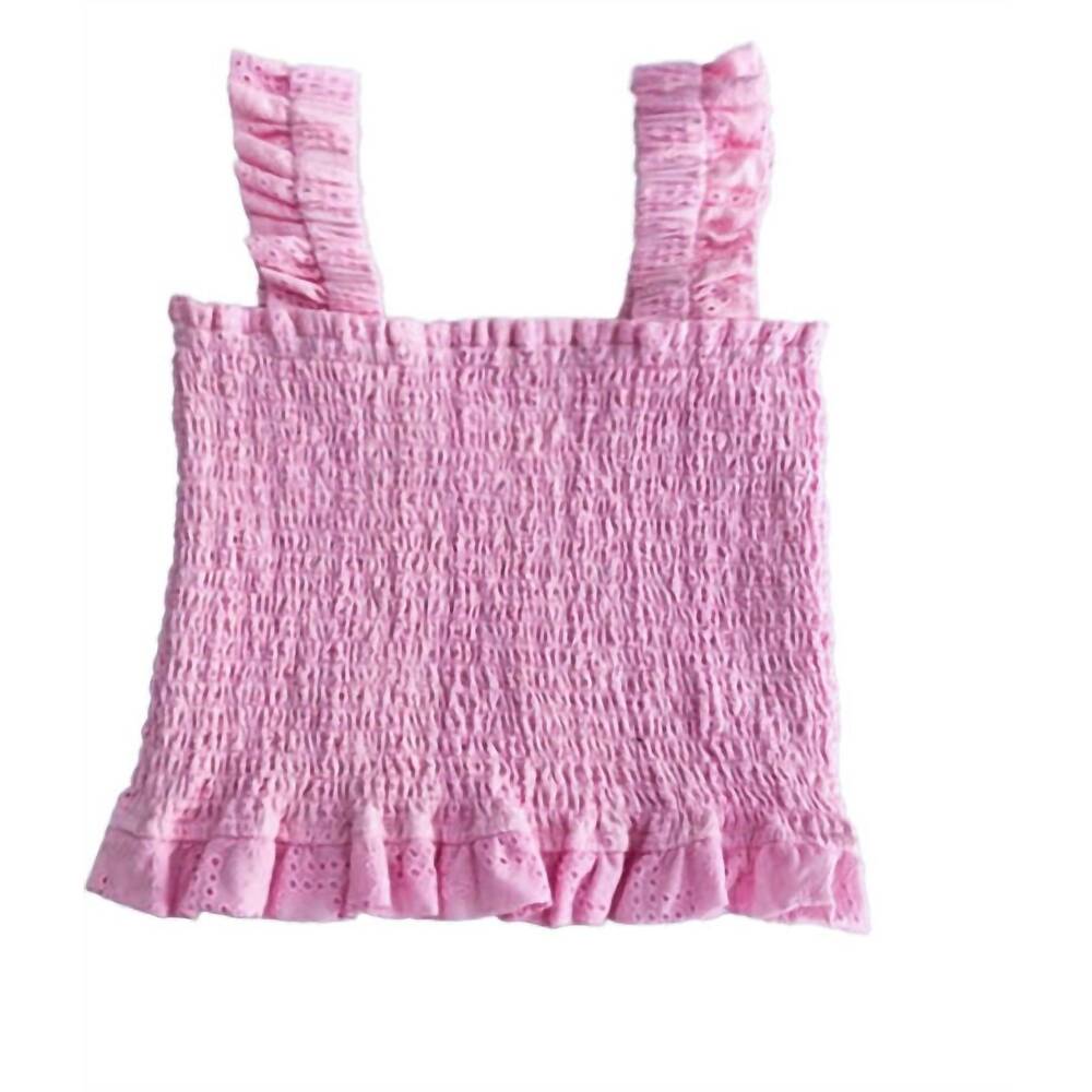 NEW LITTLE OLIN girls' tween smocked top in light pink